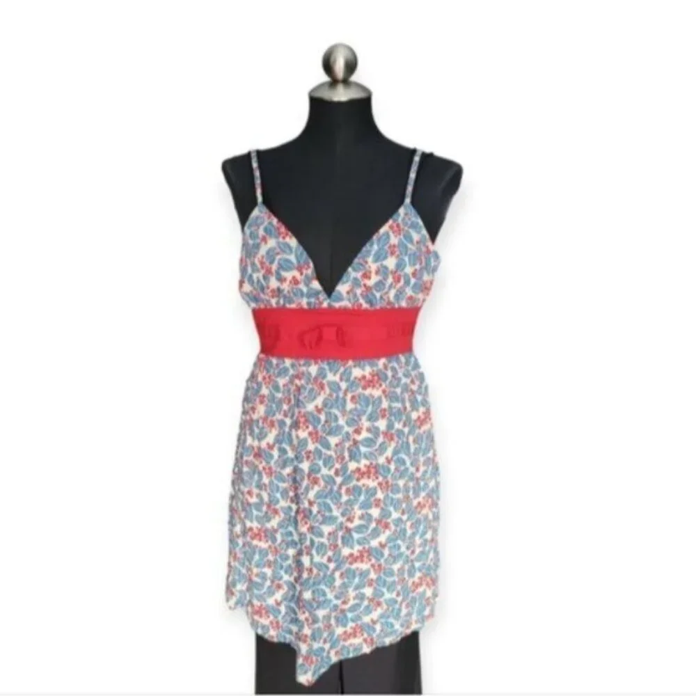 Ditsy Floral Print Summer Dress Cotton Sz Medium - Picture 1 of 7